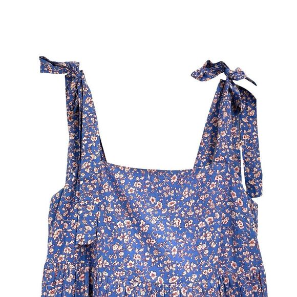 Madewell Tie-Strap‎ Tiered Midi Dress in Summer Vines Size XXS - Picture 5 of 11